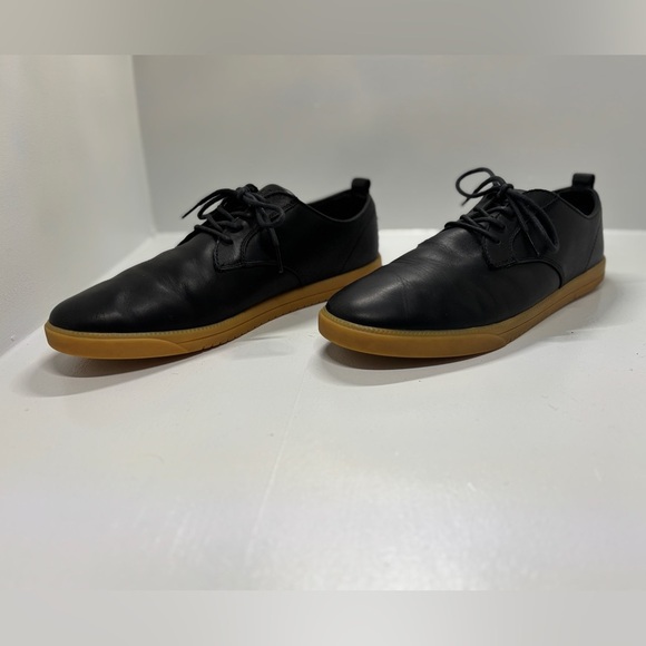 Clae Ellington Black Leather Oxford Sneakers Men’s 11 Gum Sole Minimal Caual main image 4